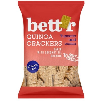 Crackers cu quinoa si turmeric (fara gluten) BIO Bettr - 100 g imagine produs 2021 Dried Fruits